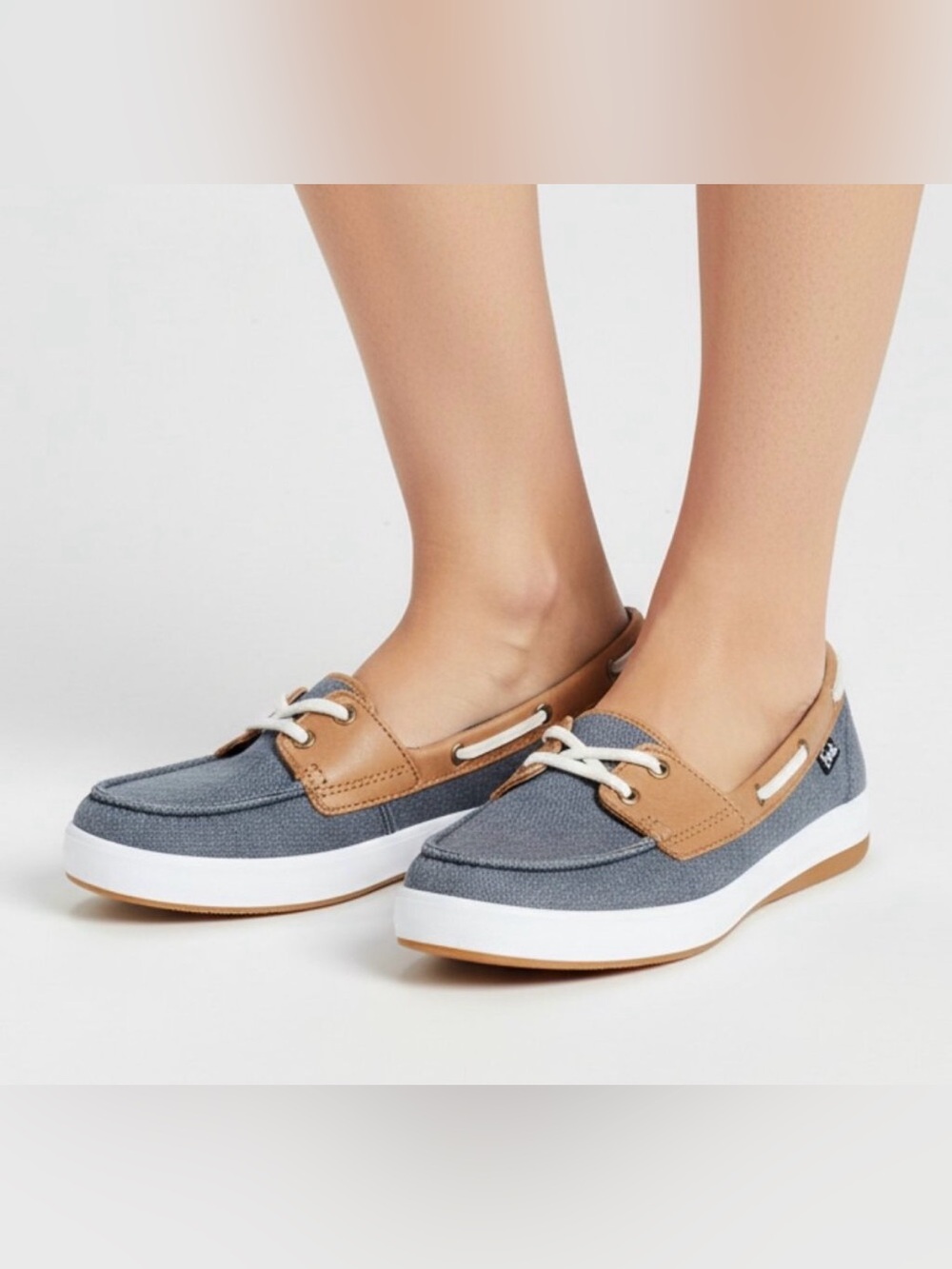 Women’s Keds Charter Chambray/Tan Boat Shoes Nautical Preppy Loafers 8.5